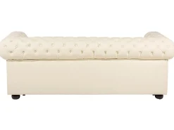 Divano 3 posti CHESTERFIELD Pelle naturale Beige chiaro
