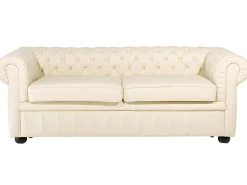 Divano 3 posti CHESTERFIELD Pelle naturale Beige chiaro