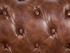Divano 3 posti CHESTERFIELD Pelle sintetica Marrone dorato