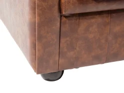 Divano 3 posti CHESTERFIELD Pelle sintetica Marrone dorato