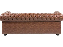 Divano 3 posti CHESTERFIELD Pelle sintetica Marrone dorato