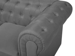 Divano 3 posti CHESTERFIELD Tessuto Grigio chiaro