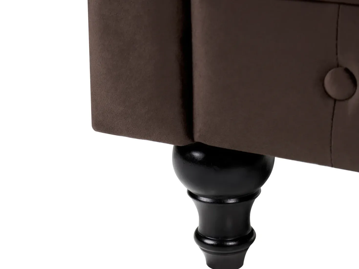 Divano 3 posti CHESTERFIELD Velluto Marrone scuro