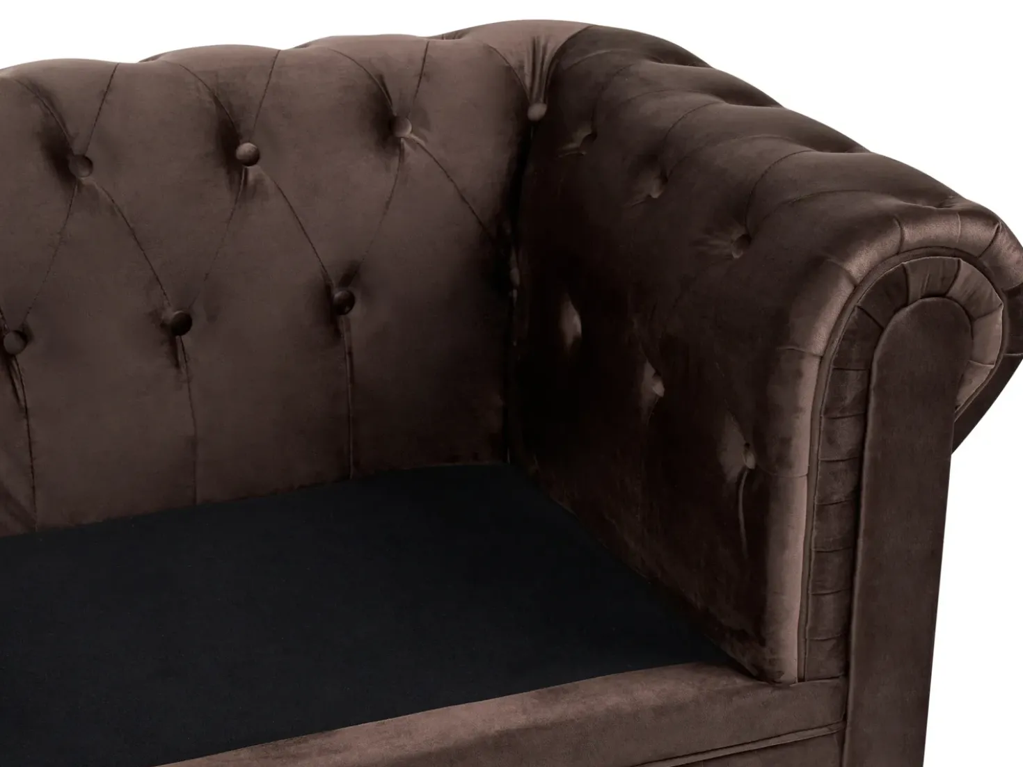 Divano 3 posti CHESTERFIELD Velluto Marrone scuro