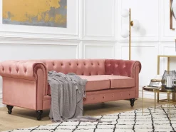 Divano 3 posti CHESTERFIELD Velluto Rosa