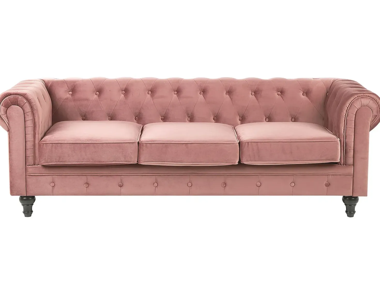 Divano 3 posti CHESTERFIELD Velluto Rosa