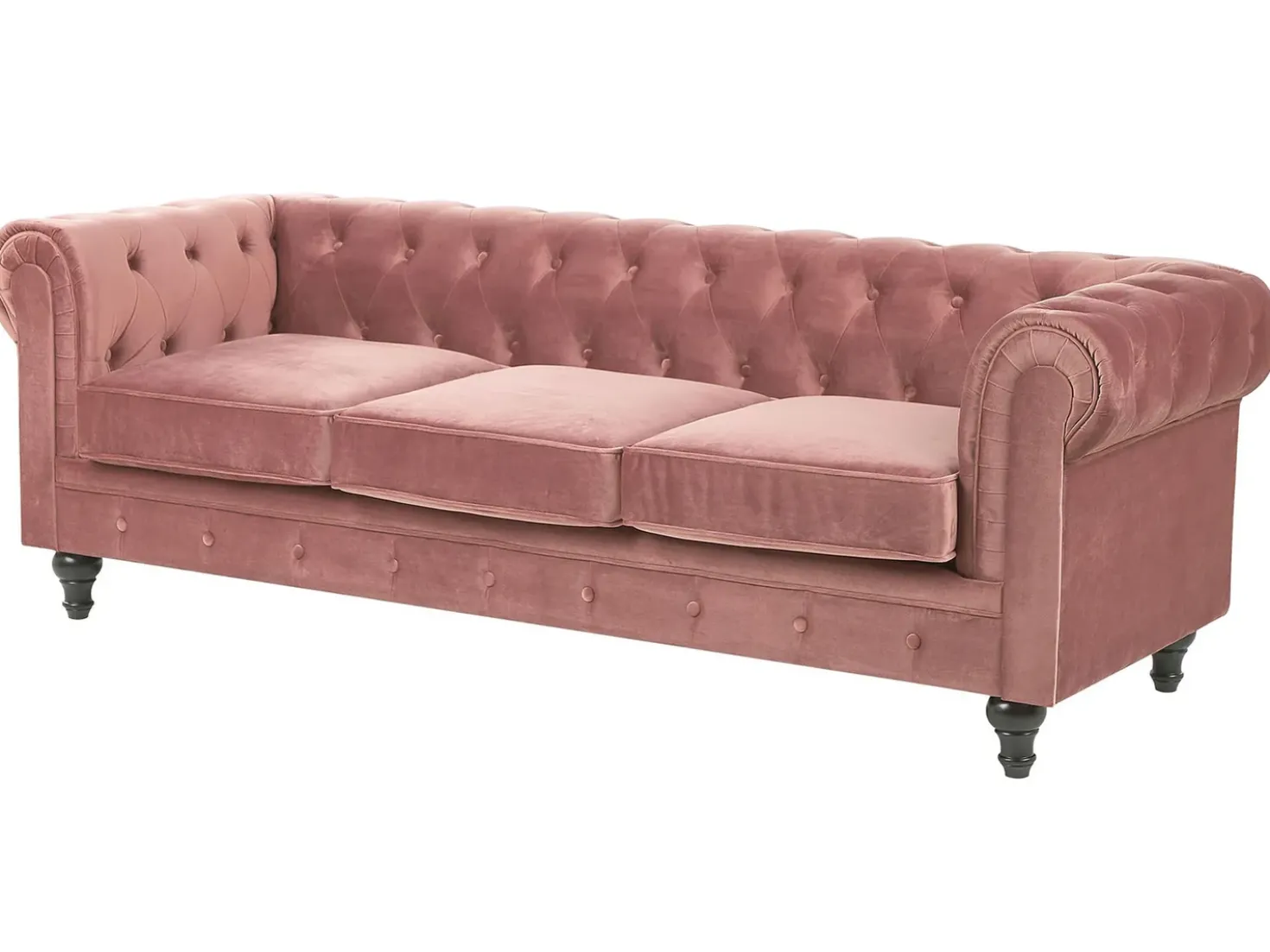 Divano 3 posti CHESTERFIELD Velluto Rosa