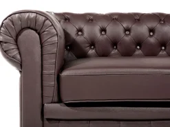 Divano 3 posti CHESTERFIELD Pelle naturale Marrone