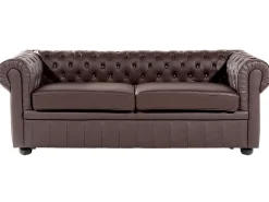 Divano 3 posti CHESTERFIELD Pelle naturale Marrone