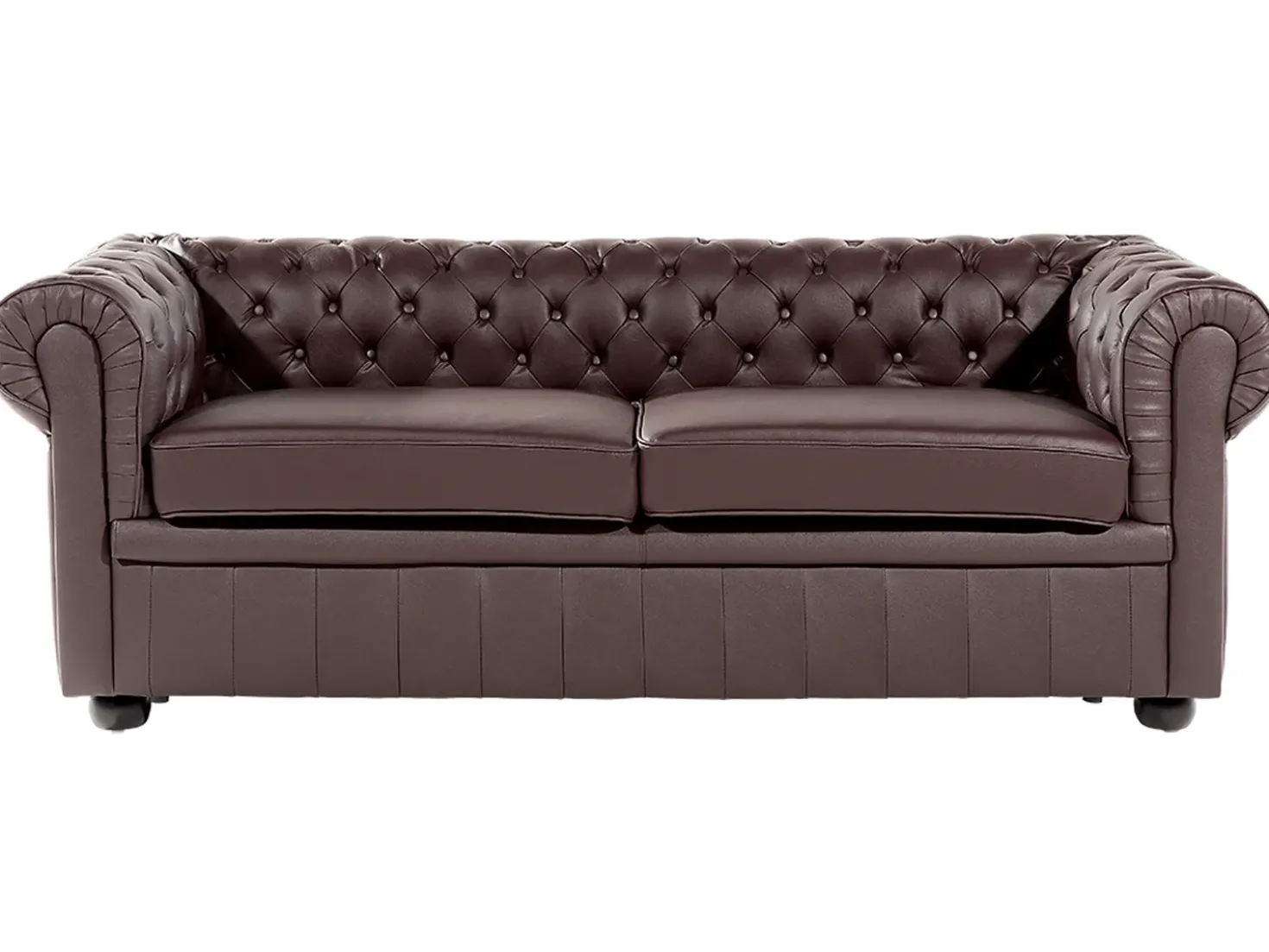 Divano 3 posti CHESTERFIELD Pelle naturale Marrone