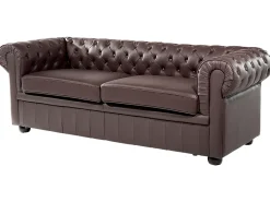 Divano 3 posti CHESTERFIELD Pelle naturale Marrone