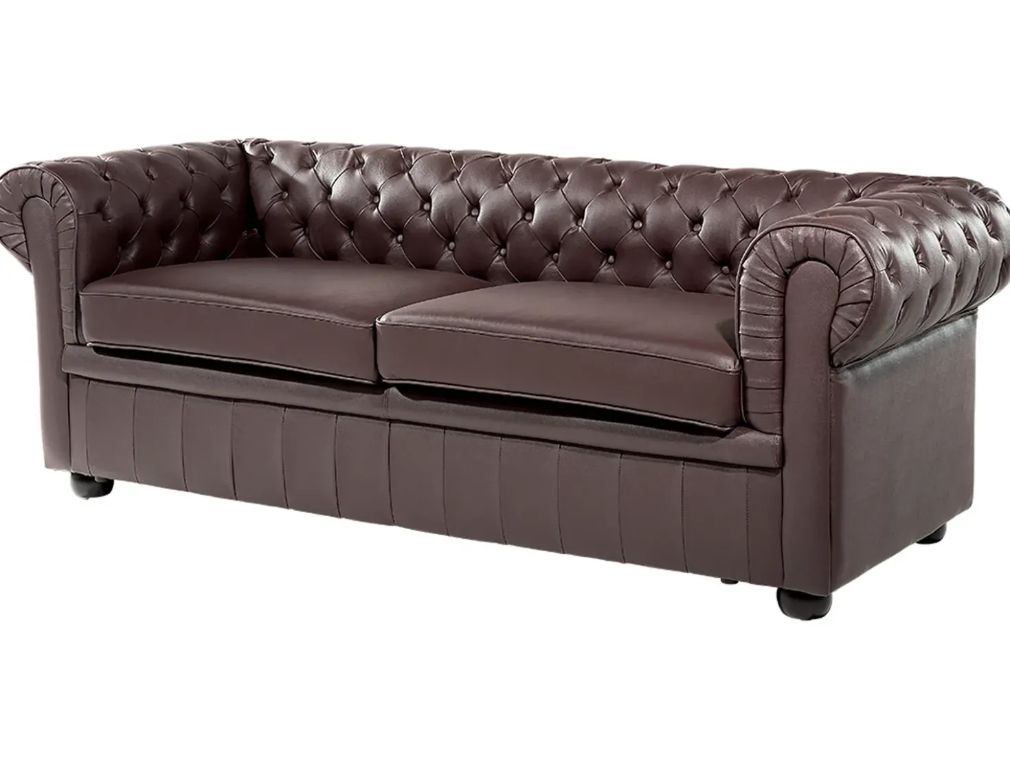 Divano 3 posti CHESTERFIELD Pelle naturale Marrone