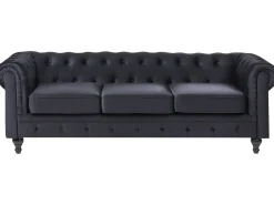 Divano 3 posti CHESTERFIELD Velluto Nero