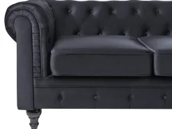 Divano 3 posti CHESTERFIELD Velluto Nero