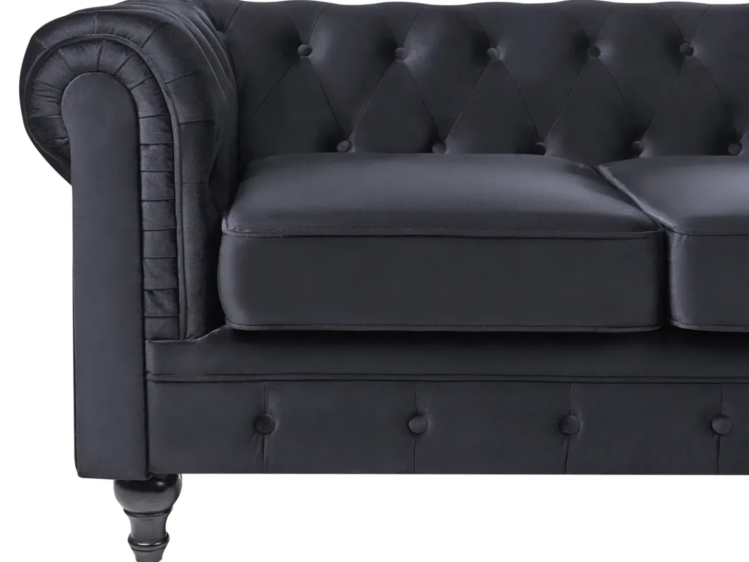 Divano 3 posti CHESTERFIELD Velluto Nero