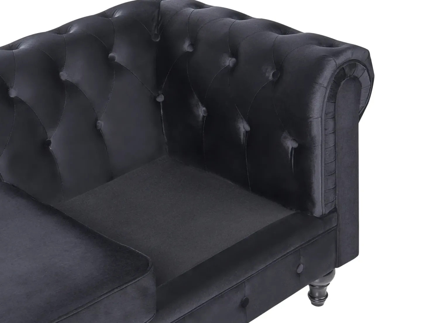 Divano 3 posti CHESTERFIELD Velluto Nero