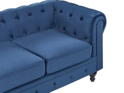 Divano 3 posti CHESTERFIELD Velluto Blu marino