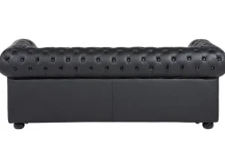 Divano 3 posti CHESTERFIELD Pelle naturale Nero