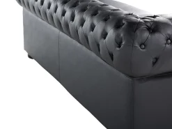 Divano 3 posti CHESTERFIELD Pelle naturale Nero