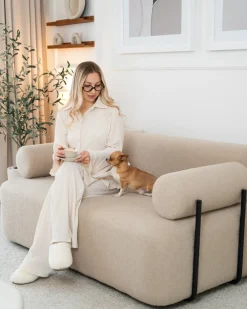 Divano 2 posti ELVA Bouclé Beige