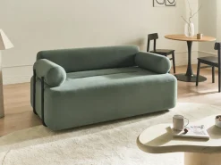 Divano 2 posti ELVA Tessuto Verde chiaro