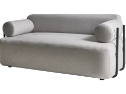 Divano 2 posti ELVA Tessuto Grigio chiaro