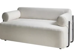 Divano 2 posti ELVA Tessuto Bianco sporco