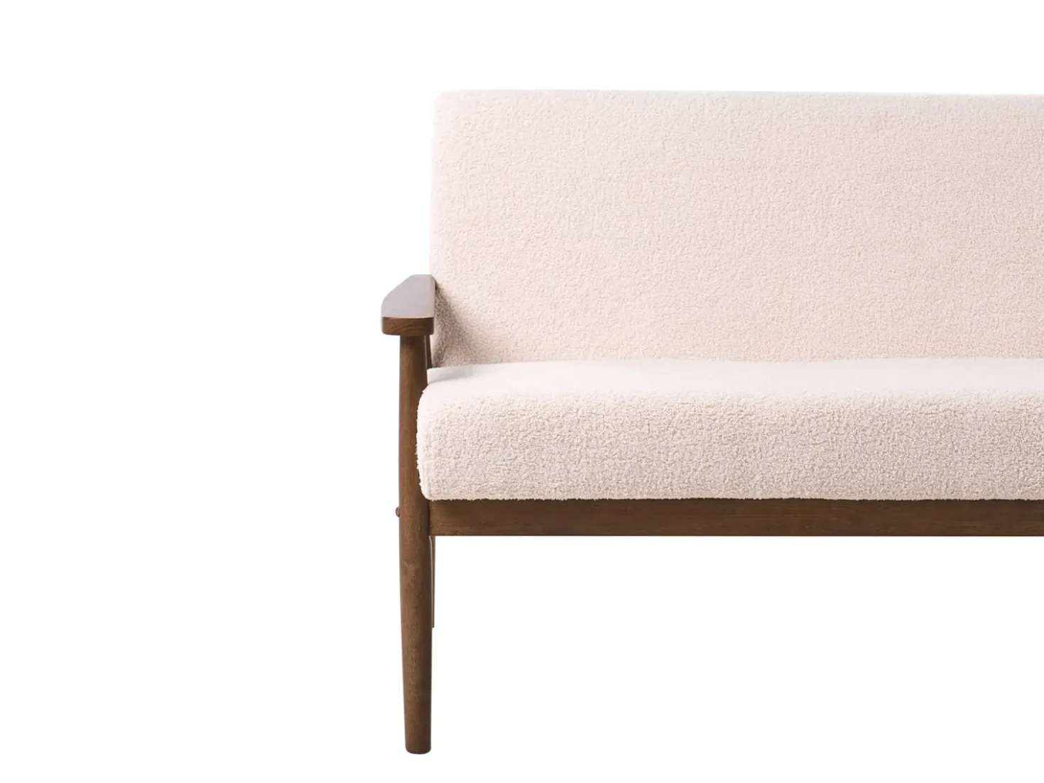 Divano 3 posti ESRUM Bouclé Marrone scuro/Beige