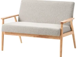 Divano 2 posti ESRUM Tessuto Marrone chiaro/Grigio