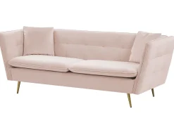 Divano 3 posti FREDERICA Velluto Rosa