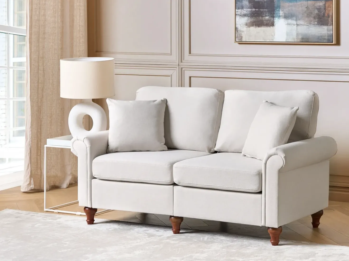 Divano 2 posti GINNERUP Tessuto Beige chiaro