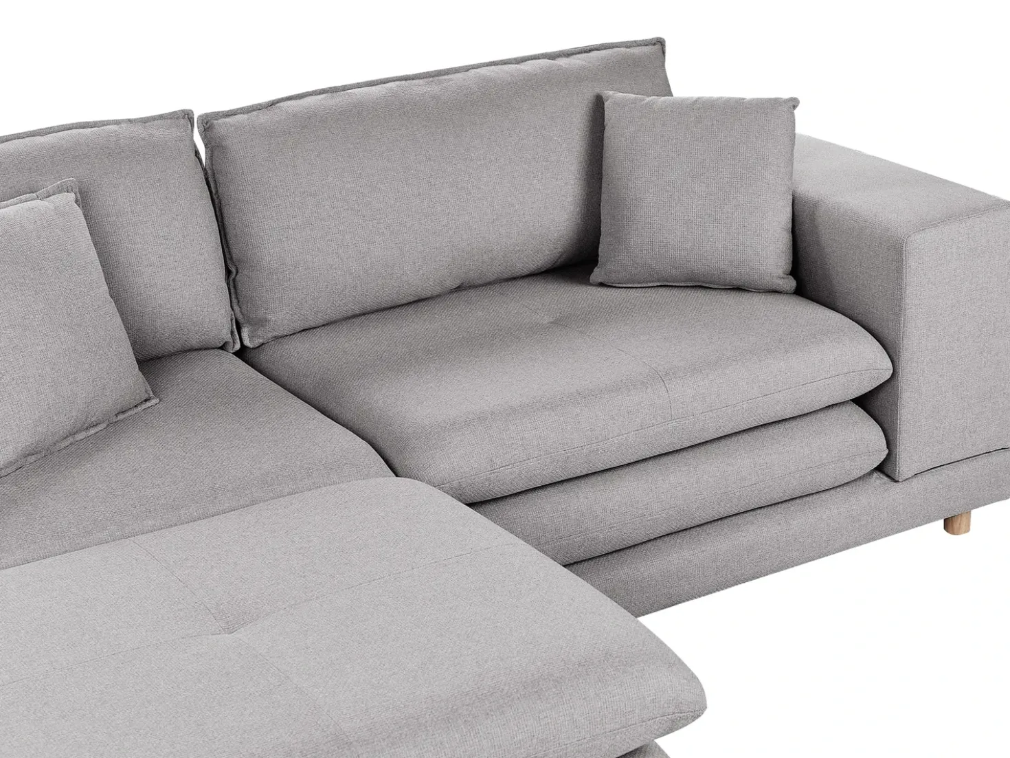 Divano 2 posti HEDEN Tessuto Grigio con ottomana