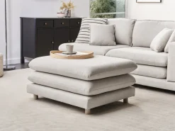Divano 2 posti HEDEN Tessuto Beige con ottomana