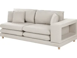 Divano 2 posti HEDEN Tessuto Beige con ottomana