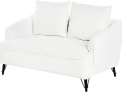 Divano 2 posti HOBRO Bouclé Bianco