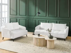 Divano 2 posti HOBRO Bouclé Bianco