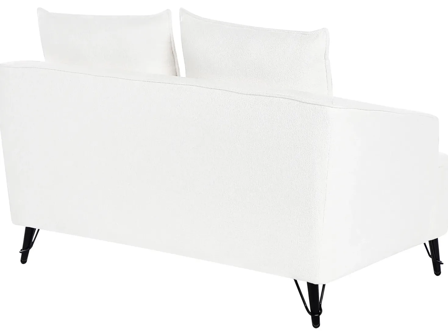 Divano 2 posti HOBRO Bouclé Bianco