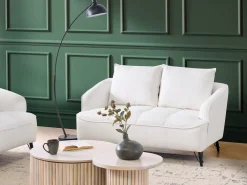 Divano 2 posti HOBRO Bouclé Bianco