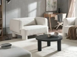 Divano 2 posti HOGBO Tessuto Bianco
