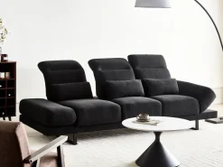 Divano 3 posti IKAST Tessuto Nero