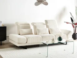 Divano 3 posti IKAST Velluto a coste Beige chiaro