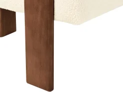 Divano 2 posti ILBRO Bouclé Bianco sporco/Marrone scuro