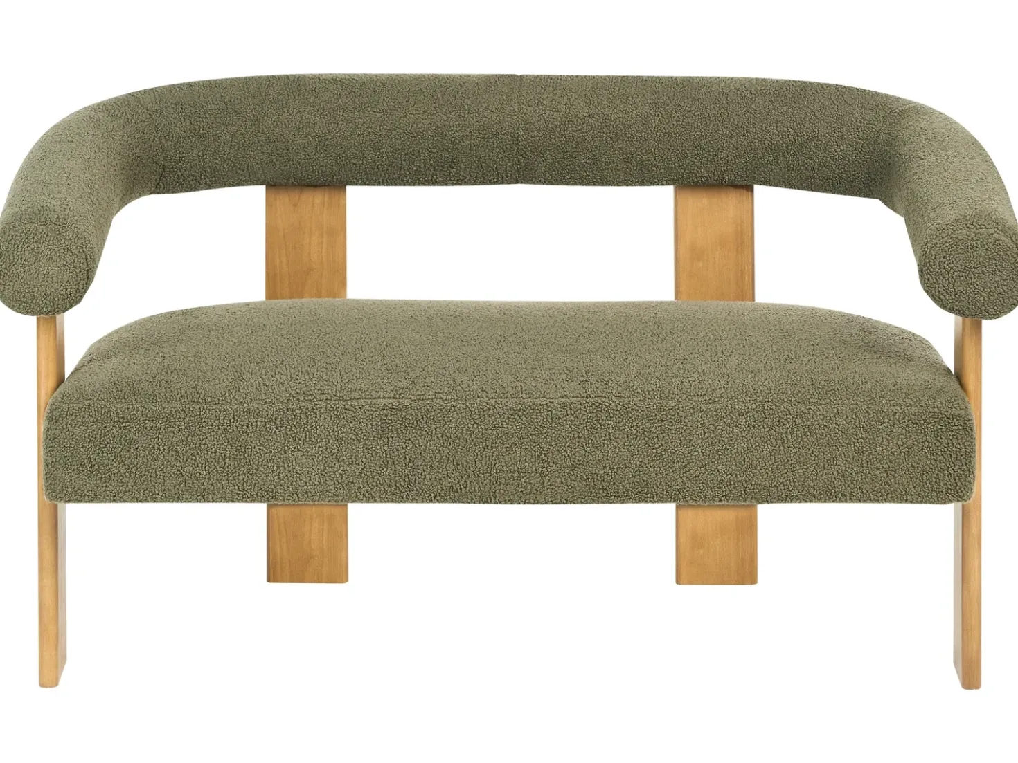 Divano 2 posti ILBRO Bouclé Verde/Marrone chiaro