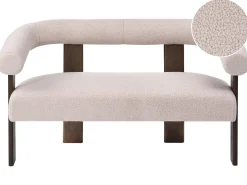 Divano 2 posti ILBRO Bouclé Marrone scuro/Beige
