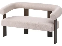 Divano 2 posti ILBRO Bouclé Marrone scuro/Beige