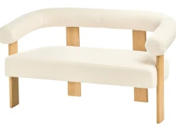 Divano 2 posti ILBRO Bouclé Bianco sporco/Marrone chiaro