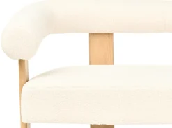 Divano 2 posti ILBRO Bouclé Bianco sporco/Marrone chiaro