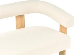 Divano 2 posti ILBRO Bouclé Bianco sporco/Marrone chiaro
