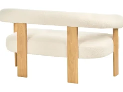 Divano 2 posti ILBRO Bouclé Bianco sporco/Marrone chiaro