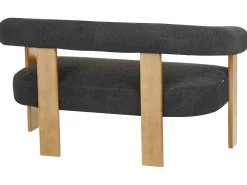 Divano 2 posti ILBRO Bouclé Nero/Marrone chiaro